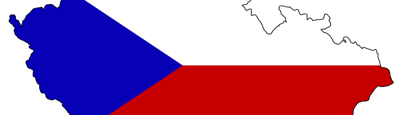 Die Landesfarben der Tschechischen Republik auf der Karte