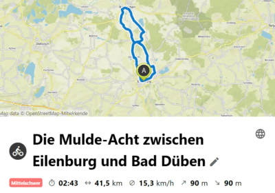 Mulde-Acht zwischen Eilenburg und Bad Düben